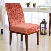 Kit 8 Capas para Cadeira Veludo Sala de Jantar Premium Cobre