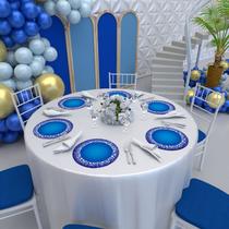 Kit 8 Capas Sousplats Redondo Decoração 30x30 Cm Estrela Azul - IMPAKTO VISUAL