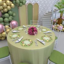 Kit 8 Capas Sousplats Redondo Decoração 30x30 Cm Floral Verde- IMPAKTO VISUAL Kit 8 Capas Sousplats Redondo Decoração 30x30 Cm Floral Verde- IMPAKTO VISUAL