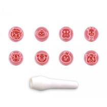 Kit 8 Carimbos para Doces Animais Rosa Bb Bluestar