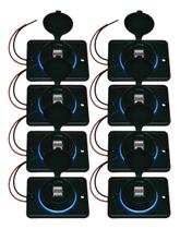 Kit 8 Carregador de Celular Automotivo 2 USB C/ Moldura Removível - RS-1123U BR