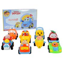 Kit 8 Carrinhos de Brinquedo Divertidos Fricção Anda Sozinho