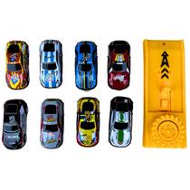 Kit 8 carrinhos de corrida com lançador radical brinquedo infantil presente para menino
