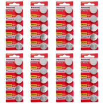 Kit 8 Cartelas Baterias Panasonic CR2032 3V Alarme Controle
