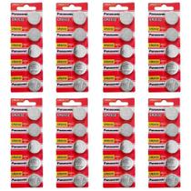 Kit 8 Cartelas Pilhas Baterias Panasonic Cr2032 3V 40 Unid.