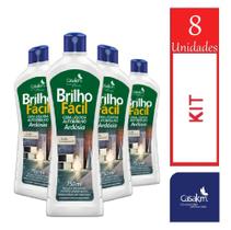 Kit 8 Cera Liquida para Piso 750ml Ardosia Brilho Facil