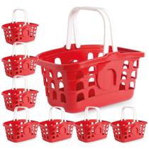 Kit 8 Cestas de Compras Cestinha Mercado Multiuso Vermelha Kit 8 Cestas de Compras Cestinha Mercado Multiuso Vermelha