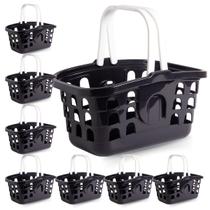 Kit 8 Cestas de Compras Cestinha Supermercado Multiuso Preta Kit 8 Cestas de Compras Cestinha Supermercado Multiuso Preta