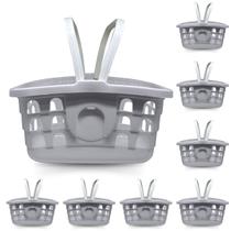 Kit 8 Cestinhas Cinza para Compras com Alça Multiuso