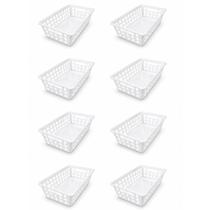 Kit 8 Cestinhos Organizador Multiuso Pequeno Vazado Com Alças Cleaning 29x19x8CM 3UD Kit 8 Cestinhos Organizador Multiuso Pequeno Vazado Com Alças Cleaning 29x19x8CM 3UD