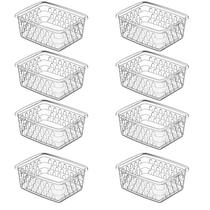 Kit 8 Cesto Caixa Organizadora Multiuso Pequeno Transparente