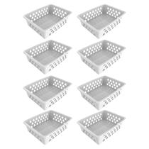 Kit 8 Cesto Cestinho Organizador Multiuso Retangular Médio Decorativo Design Versátil Prático