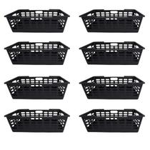Kit 8 Cesto Decorativo Multiuso Grande Preto 29x15x51CM 25463PM Atenas Arqplast