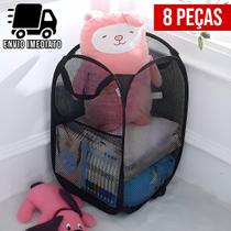 Kit 8 Cesto Flexível Multiuso para Roupa Suja Brinquedos Cesto de Roupa Dobrável Caixa Organizadora
