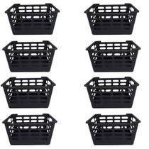 Kit 8 Cesto Multiuso Atenas Pequeno 25x15,5x29,5 Preto
