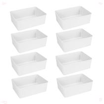 Kit 8 Cesto Multiuso Decorativo Branco 19x13,5x6,5Cm