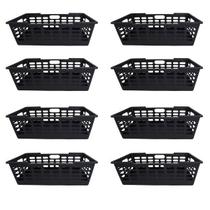 Kit 8 Cesto Multiuso Grande Atenas Preto 29x15x51Cm 25463