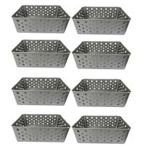 Kit 8 Cesto Multiuso Organizador Premium Cinza 123Organizei