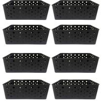 Kit 8 Cesto Multiuso Organizador Premium Preto 123Organizei