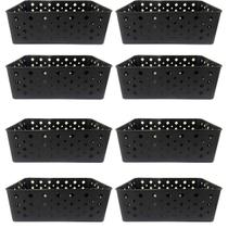 Kit 8 Cesto Multiuso Organizador Premium Preto 123Organizei Kit 8 Cesto Multiuso Organizador Premium Preto 123Organizei