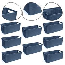 Kit 8 Cesto Organizador Multiuso Alongado Juta Chumbo 3,2 L