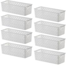 Kit 8 Cesto Organizador Multiuso Quadratta 27x12x12 Cm Kit 8 Cesto Organizador Multiuso Quadratta 27x12x12 Cm