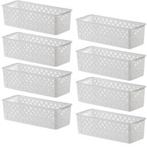 Kit 8 Cesto Organizador Multiuso Quadratta 27x12x12 Cm
