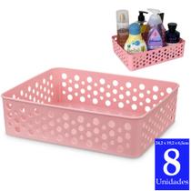 Kit 8 cesto organizador para guarda roupa closet gaveta infantil armário lavanderia cozinha banheiro
