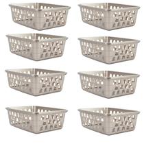 Kit 8 Cestos Multiuso Organizador P Cinza 16x12x6Cm