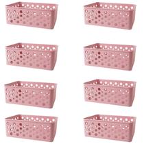 Kit 8 Cestos Organizadores Decorativos Multiuso P Rose