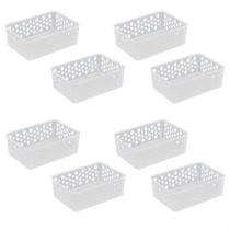 Kit 8 Cestos Organizadores Multiuso P 19X13,8X6,5 Cm