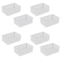 Kit 8 Cestos Organizadores Multiuso P 19X13,8X6,5 Cm