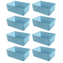 Kit 8 Cestos Organizadores ul Multiuso Médio Empilhável