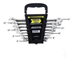 Kit 8 Chave Combinada Boca Estrela Aço Estojo 6mm A 17mm Kit 8 Chave Combinada Boca Estrela Aço Estojo 6mm A 17mm