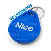 Kit 8 Chaveiro De Proximidade Tag Nice Linear 125 Khz Azul