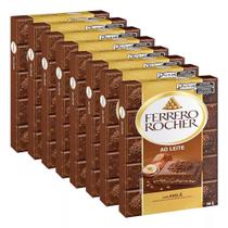 Kit 8 Chocolate Ao Leite Com Avelã Ferrero Rocher 90g Cada Kit 8 Chocolate Ao Leite Com Avelã Ferrero Rocher 90g Cada