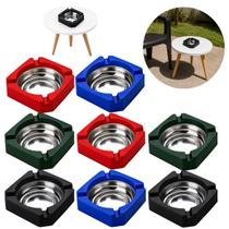 Kit 8 Cinzeiros de Metal Premium de Mesa Decorativo