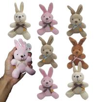 Kit 8 Coelhos de Pelúcia Páscoa Presente Decoração Enfeite