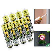 Kit 8 Cola Adesiva Selante PU40 Poliuretano Uso Geral Branco