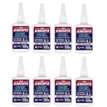 Kit 8 Cola Gel Instantânea Alta Velocidade 100G - Almasuper Kit 8 Cola Gel Instantânea Alta Velocidade 100G - Almasuper