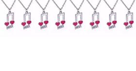 Kit 8 Colares Best Friends Forever Corrente Aço Inox
