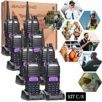 Kit 8 Comunicador Baofeng Radio Profissional Uv82 128 Canais 12 Km Alcance Bateria Longa Duração Kit 8 Comunicador Baofeng Radio Profissional Uv82 128 Canais 12 Km Alcance Bateria Longa Duração