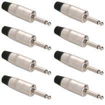 Kit 8 Conector P10 Mono Blindado Nys225s Rean By Neutrik