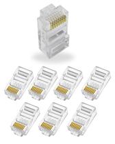 Kit 8 Conector RJ45 Macho 8 Vias Plug de Rede