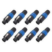 Kit 8 Conector Speakon Macho De Linha 4 Vias Profissional PGSP0002 Storm