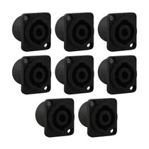 Kit 8 Conector Speakon Painel Quadrado Fêmea 4 Vias De Linha PGSP0001 Storm