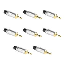 Kit 8 Conectores P2 Macho Stereo Profissional Para Montagem De Cabos