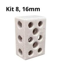 Kit 8 Conectores Porcelana Tripolar Fio 10 E 16mm Chuveiro
