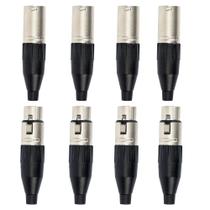Kit 8 Conectores XLR 3 Polos Amphenol 4 AC3F Fêmea + 4 AC3MM Macho Profissional Kit 8 Conectores XLR 3 Polos Amphenol 4 AC3F Fêmea + 4 AC3MM Macho Profissional