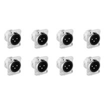 Kit 8 Conectores Xlr Canon Macho Painel Metálico 3 Pinos Roxtone Kit 8 Conectores Xlr Canon Macho Painel Metálico 3 Pinos Roxtone